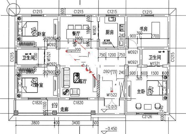 三棟單層平房別墅設計
