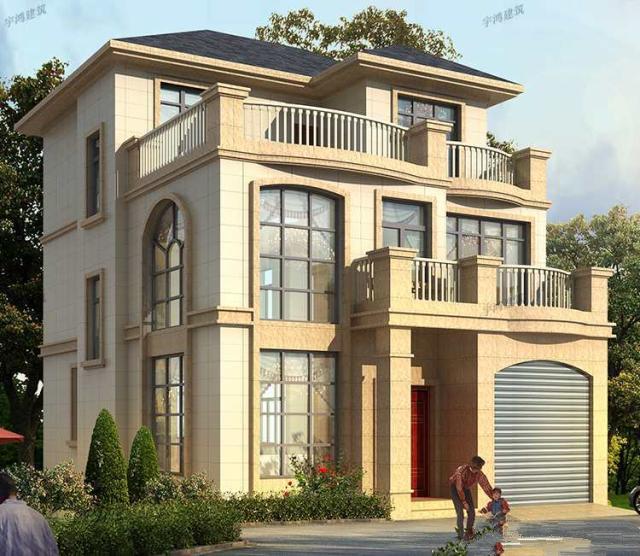 帶車庫的三層豪華自建房