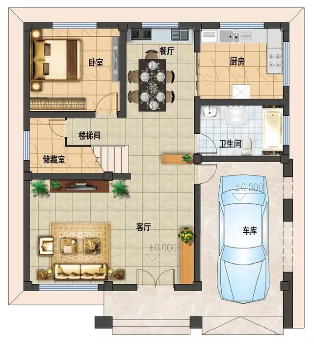 帶車庫的兩層現(xiàn)代別墅