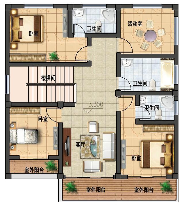 帶車庫的兩層現(xiàn)代別墅