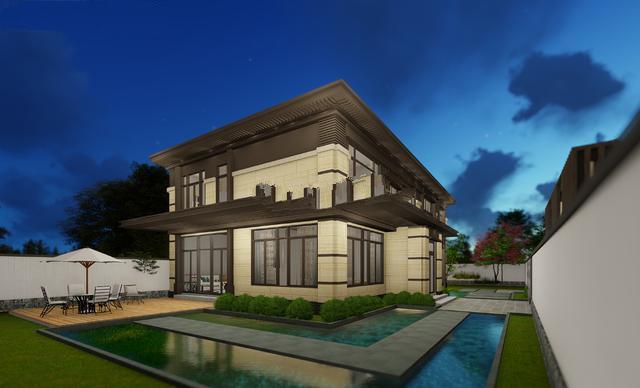 兩層中式別墅。