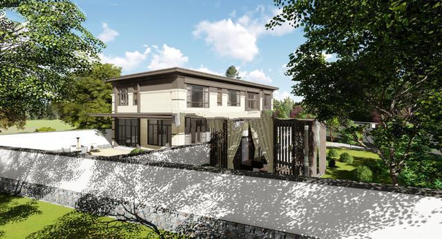 兩層中式別墅。