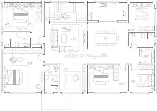 兩層中式別墅。