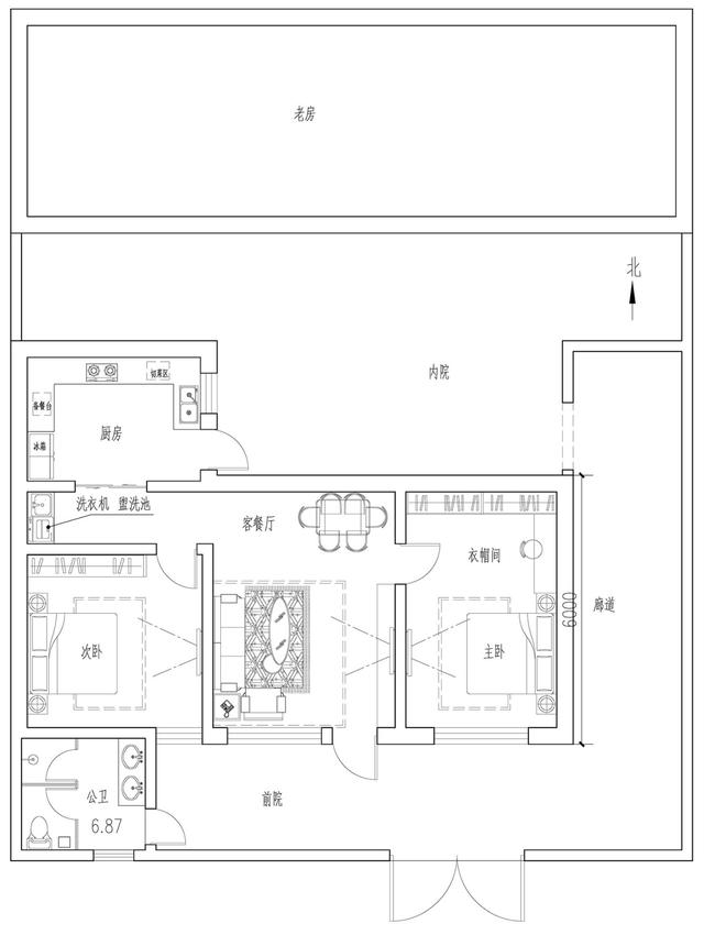 帶有寬敞美麗庭院的中式別墅