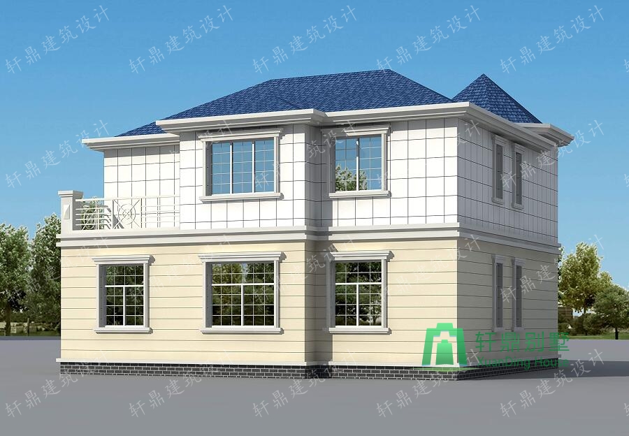 農村自建二層帶車庫的別墅