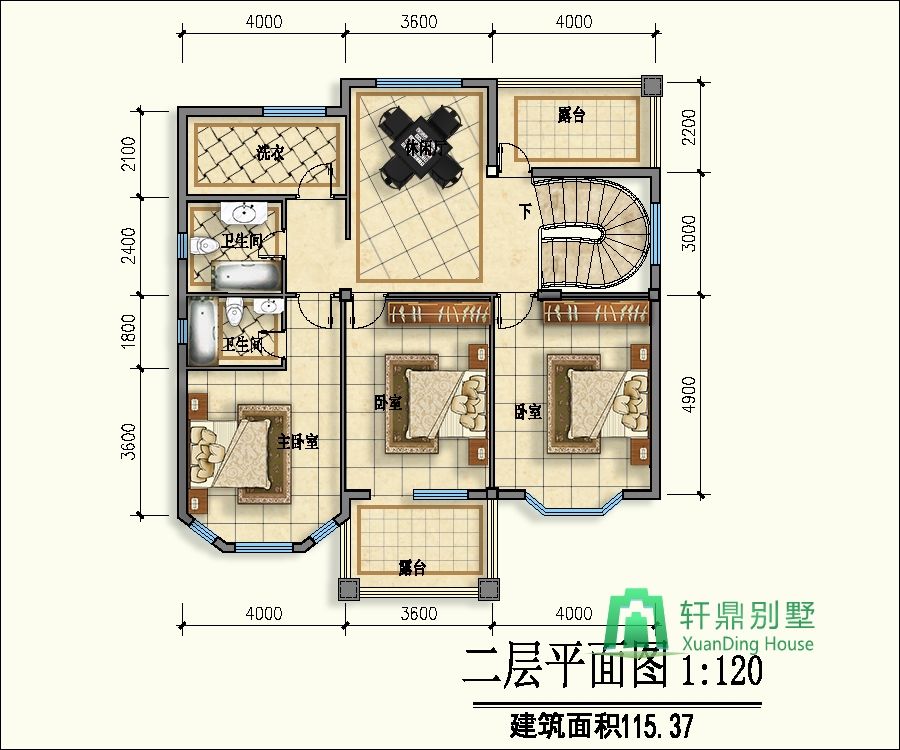 農村自建二層帶車庫的別墅