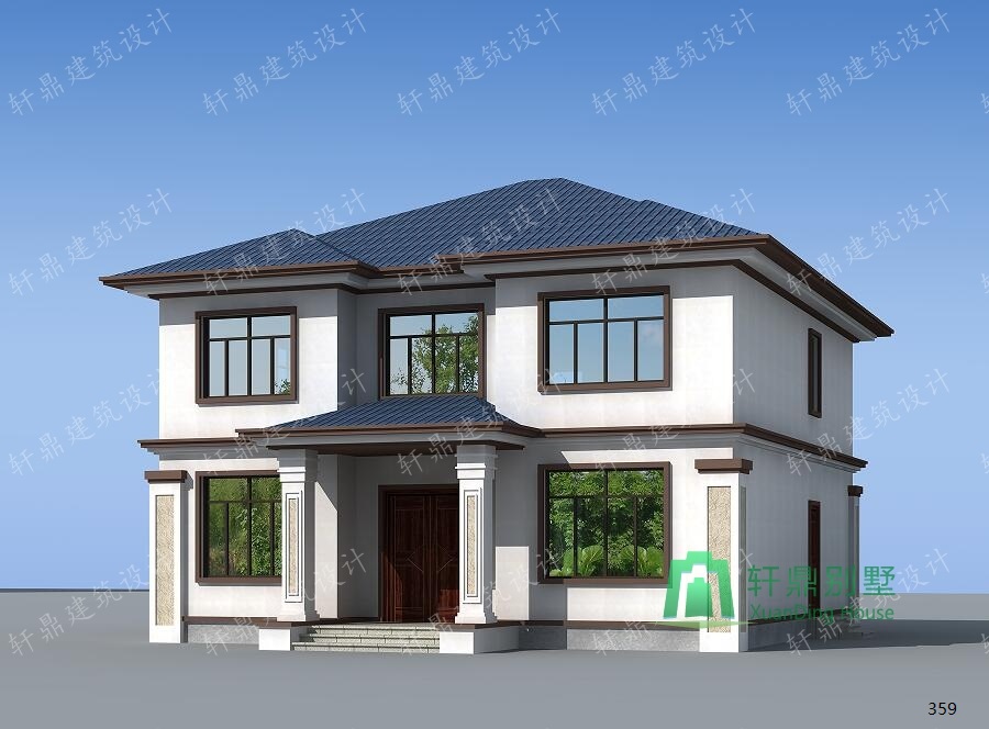 　新中式二層自建房屋設(shè)計(jì)圖