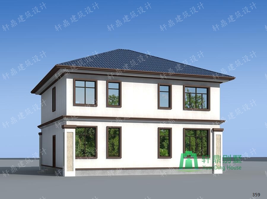 　新中式二層自建房屋設(shè)計(jì)圖