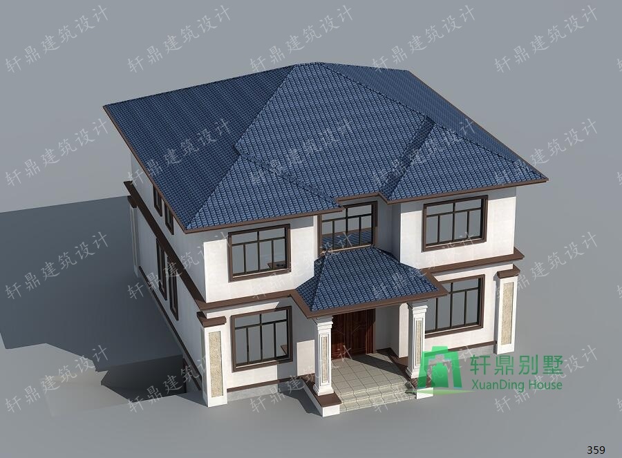 　新中式二層自建房屋設(shè)計(jì)圖