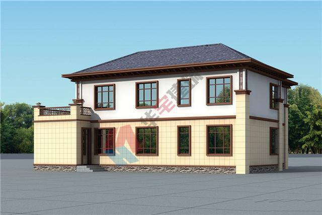 新中式二層農(nóng)村自建別墅設(shè)計圖紙