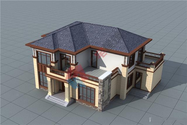 新中式二層農(nóng)村自建別墅設(shè)計圖紙