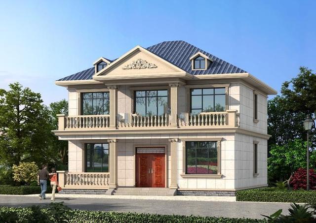 新中式二層農(nóng)村自建別墅設(shè)計圖紙