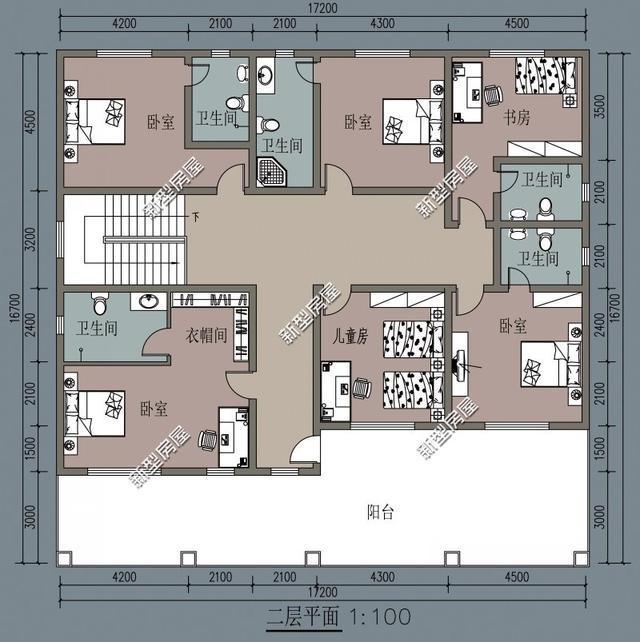 帶陽臺的農(nóng)村建筑設(shè)計圖