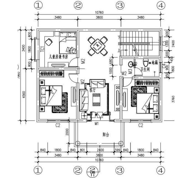 90平方米的小別墅的設(shè)計圖