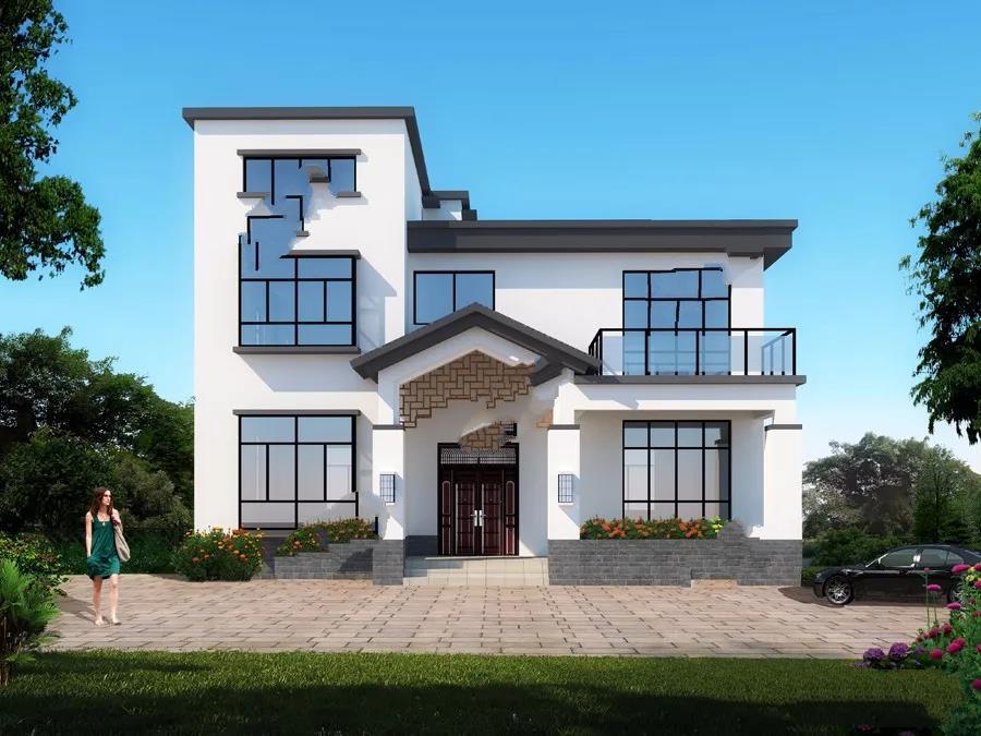 平屋頂設(shè)計的農(nóng)村別墅