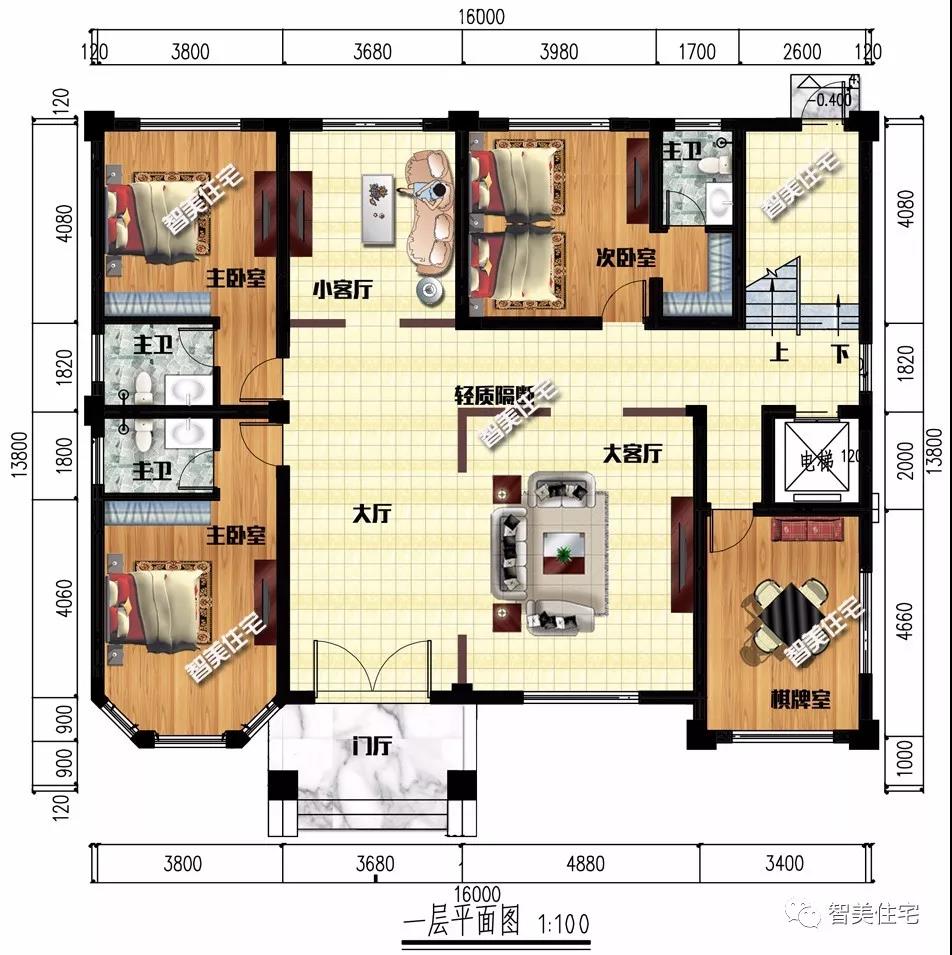 寬16-17米的農(nóng)村別墅