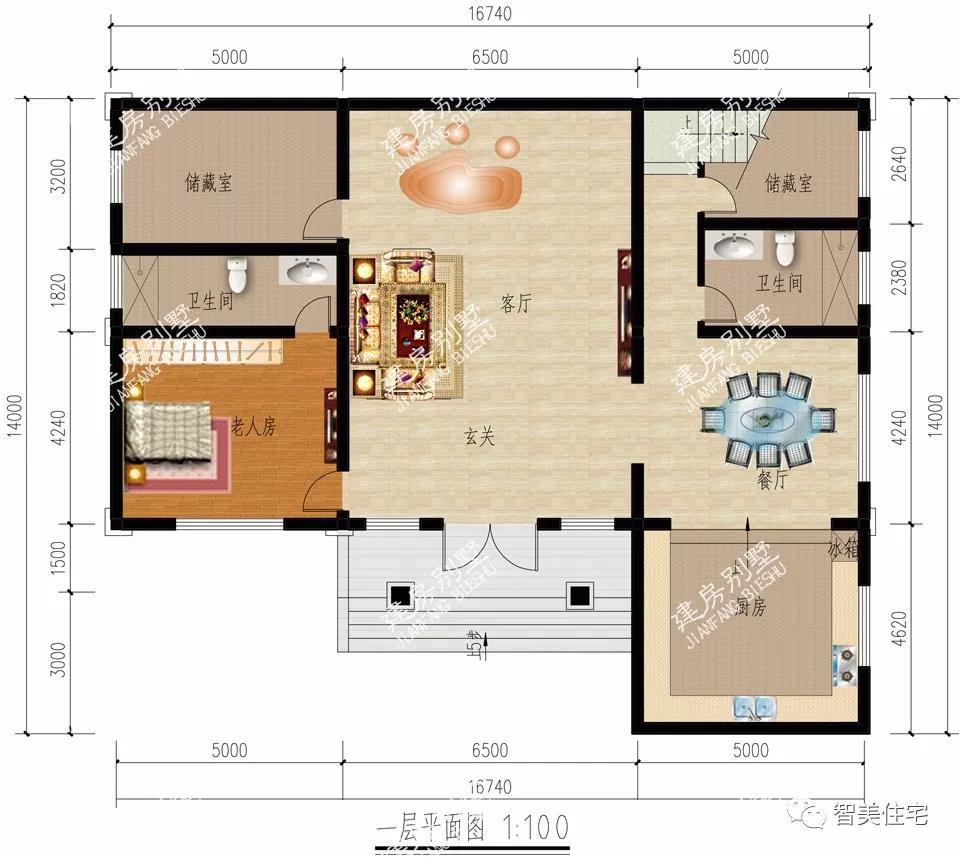 寬16-17米的農(nóng)村別墅