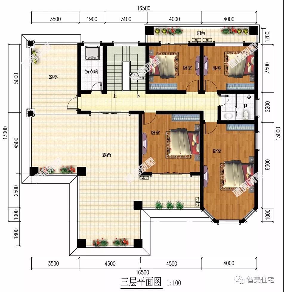 寬16-17米的農(nóng)村別墅