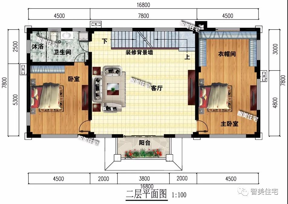 16.8米寬的農(nóng)村三層別墅