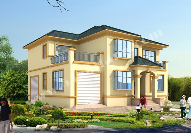 二層帶車庫(kù)的自建房屋設(shè)計(jì)圖