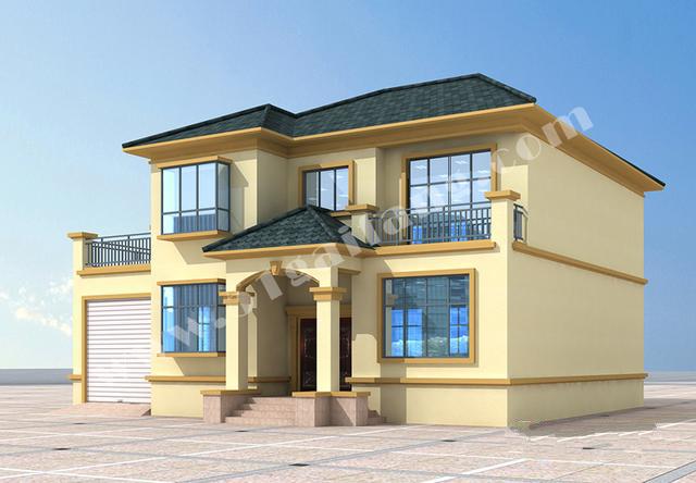 二層帶車庫(kù)的自建房屋設(shè)計(jì)圖