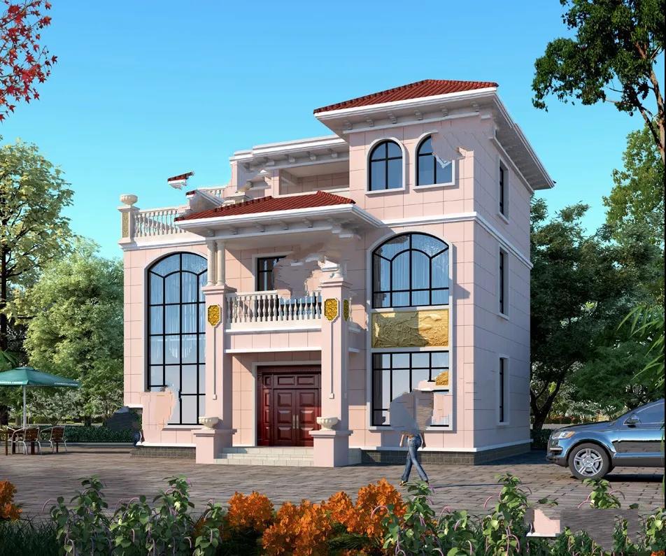 帶空客廳挑空設計的螺旋樓梯的別墅