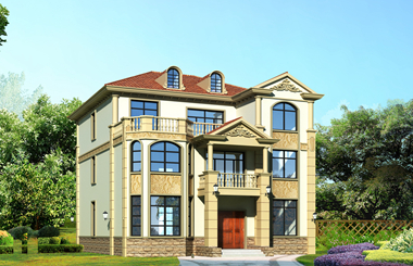 三層獨(dú)棟歐式別墅自建房，多間套房戶型，美觀好看