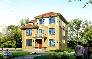 農(nóng)村復(fù)式客廳三層自建房，歐式風(fēng)格，多間臥室，