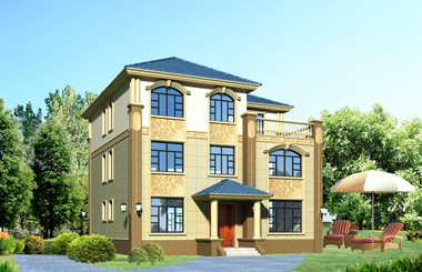 農(nóng)村歐式別墅自建房，挑空客廳+大露臺設(shè)計