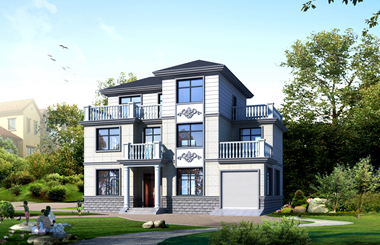 14.4*9.3三層農(nóng)村自建房，五間臥室，單獨洗衣房戶型圖