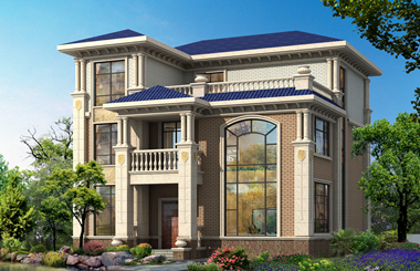 新農(nóng)村三層別墅設(shè)計(jì)圖，復(fù)式挑空客廳設(shè)計(jì)