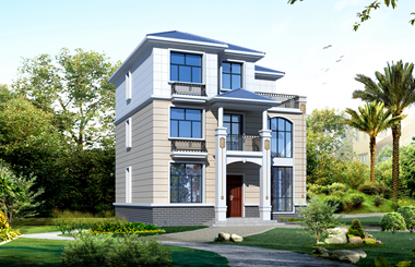 三層現(xiàn)代農(nóng)村別墅設(shè)計(jì)，10.8*10.8米，配有衣帽間