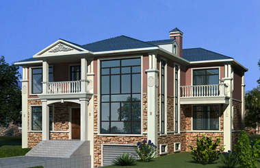 現(xiàn)代田園風格二層農(nóng)村別墅設(shè)計圖，自建房屋圖紙