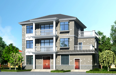 歐式三層農(nóng)村別墅設(shè)計(jì)圖，自建房屋圖紙，