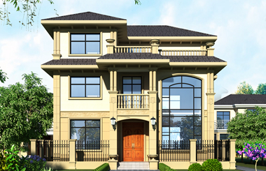 農(nóng)村三層復(fù)式別墅設(shè)計(jì)圖，配有七間臥室