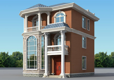 農(nóng)村三層復(fù)式別墅設(shè)計(jì)圖，內(nèi)含旋轉(zhuǎn)樓梯，挑空客廳設(shè)計(jì)