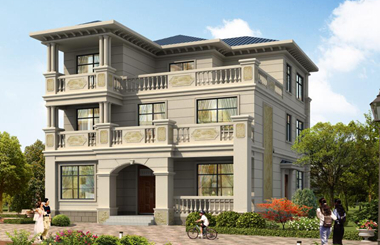 農(nóng)村三層歐式別墅設(shè)計(jì)圖，外觀配色低調(diào)，布局舒適