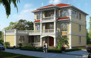 經(jīng)典農(nóng)村三層歐式簡(jiǎn)約設(shè)計(jì)，居多房間，外觀經(jīng)典耐看