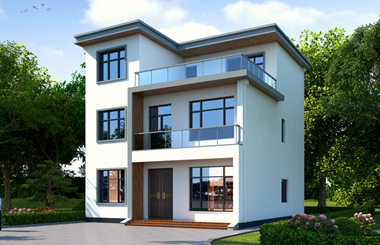 10.4*12米三層農(nóng)村平頂設(shè)計(jì)房屋圖紙，現(xiàn)代簡約設(shè)計(jì)