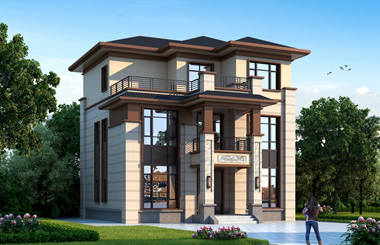 11.8*12.7米鄉(xiāng)村三層別墅自建房設(shè)計(jì)圖，新中式風(fēng)格