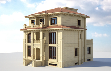 農(nóng)村三層歐式帶電梯設(shè)計(jì)洋房，含全套施工圖