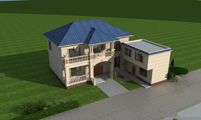 13.5*9兩層半設(shè)計，歐式風格農(nóng)村住宅設(shè)計圖，適合普通家庭的戶型