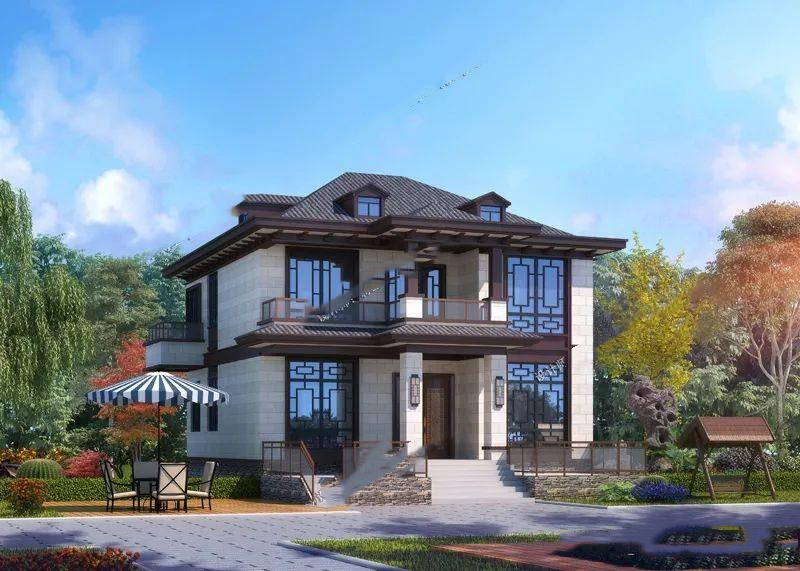 2022年新款農(nóng)村二層房屋設(shè)計圖，新中式農(nóng)村二層房屋設(shè)計圖