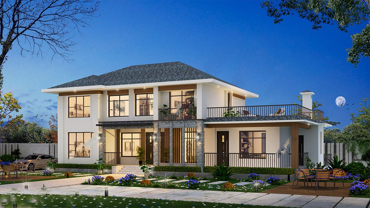 占地165㎡二層別墅建房圖紙，超實(shí)用農(nóng)村建房圖紙