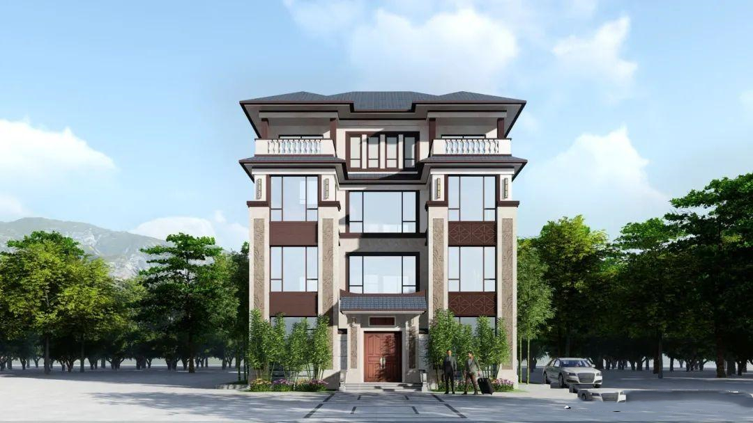 四層農(nóng)村別墅效果圖，最新農(nóng)村建房別墅效果圖紙