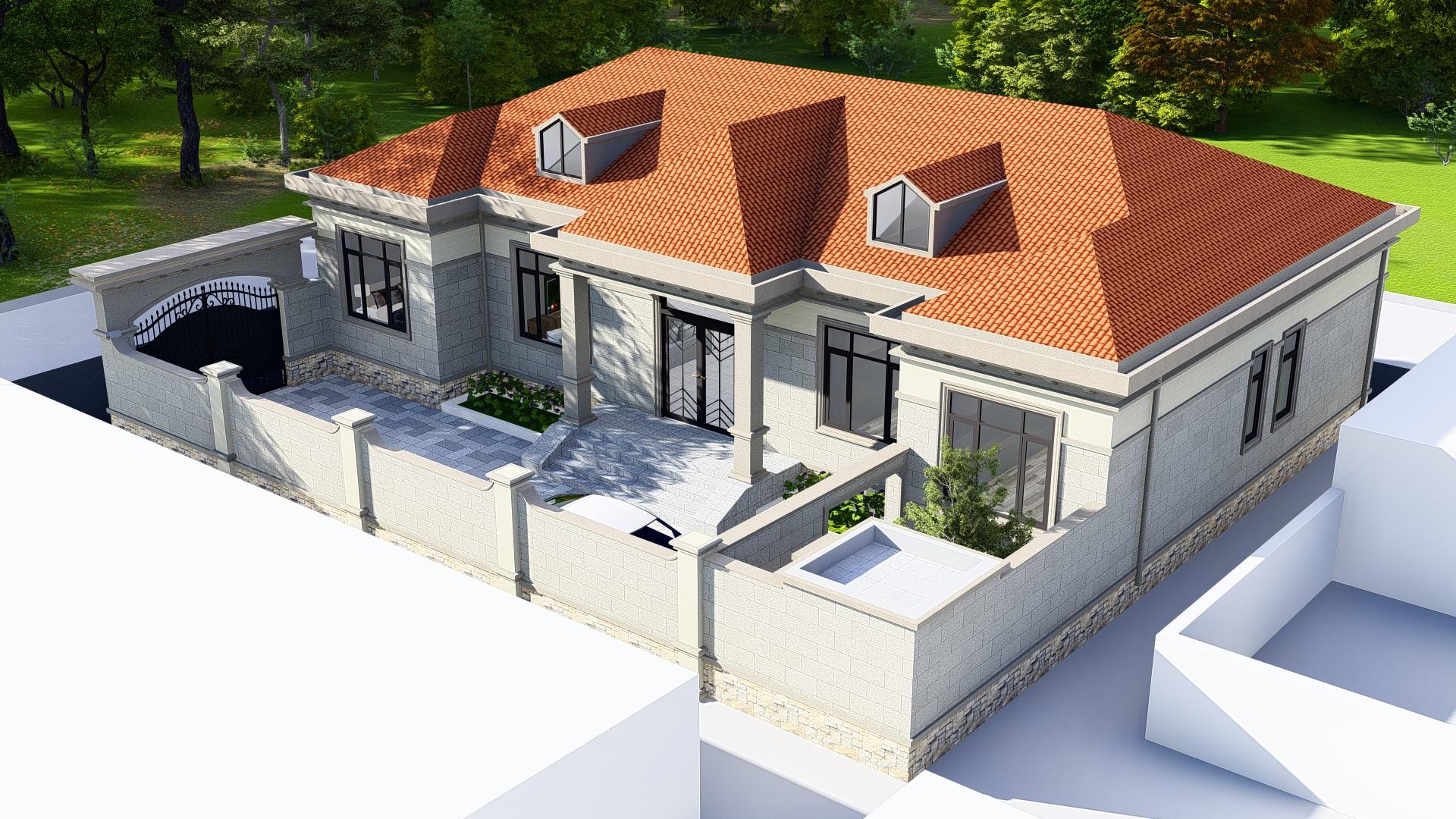 大面寬農(nóng)村自建一層別墅，一款適合北方農(nóng)村的自建一層歐式別墅