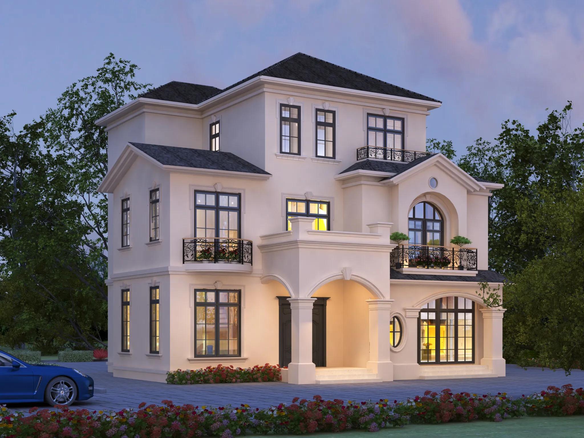 三層別墅房屋設(shè)計(jì)，童話城堡的三層別墅設(shè)計(jì)圖|