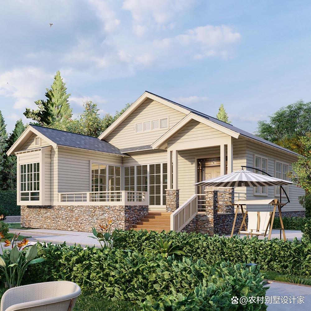 一款高顏值的農(nóng)村自建一層別墅，新農(nóng)村自建一層小別墅圖分享