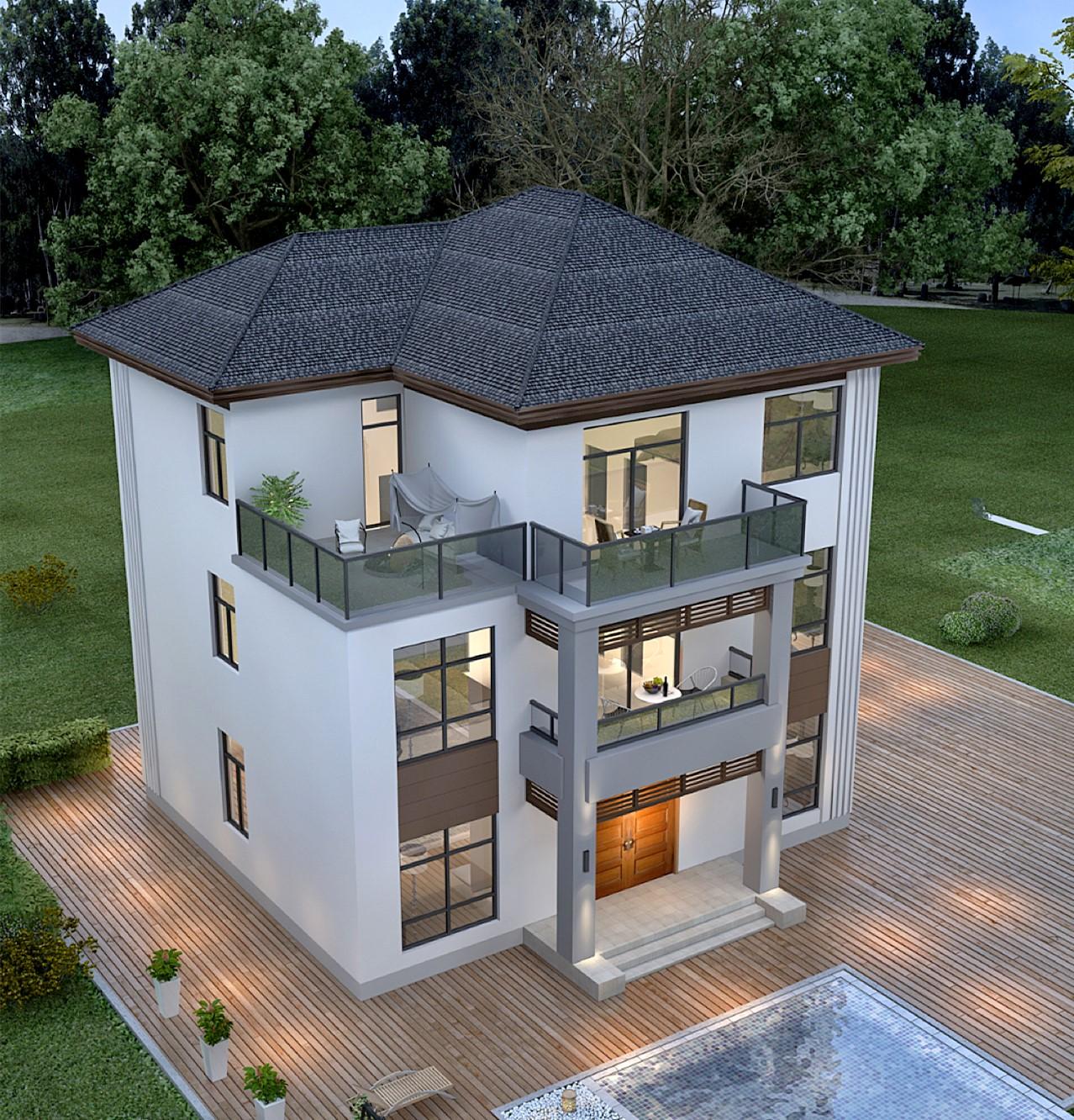 25萬搞定新中式三層農(nóng)村別墅，2022新中式三層別墅設(shè)計圖賞析