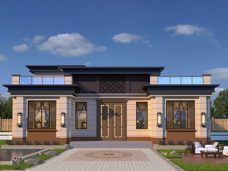 經(jīng)典別墅農(nóng)村房屋設(shè)計，一層農(nóng)村平頂房屋設(shè)計